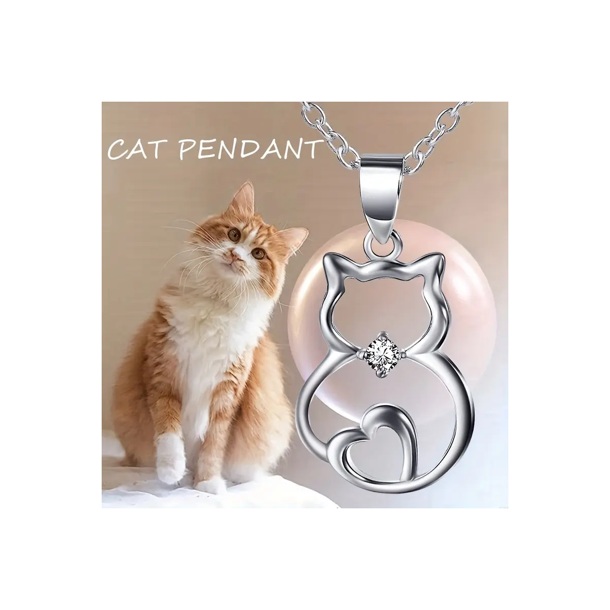 Collier Chat strass